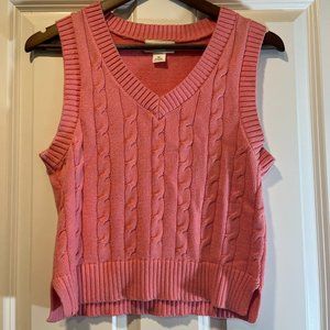 MONKI Pink Sweater Vest Knit Vest - Size XS